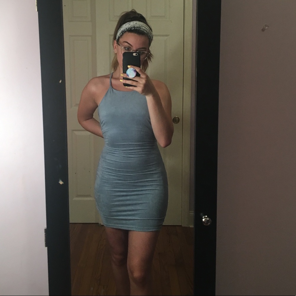 Blue Suede Dress